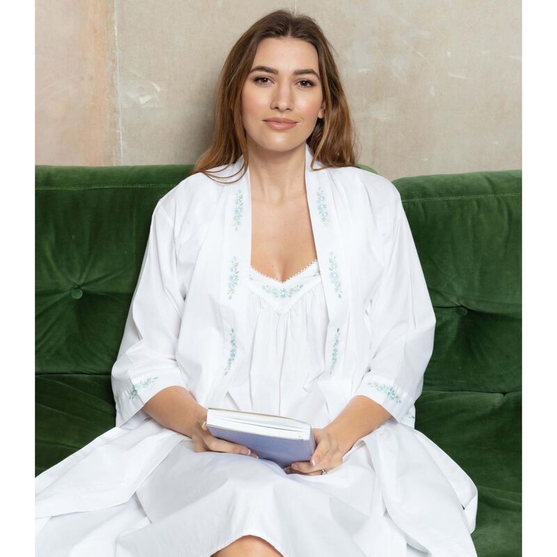 Cottonreal Daisy Embroidered Kimono Wrapover image number 1