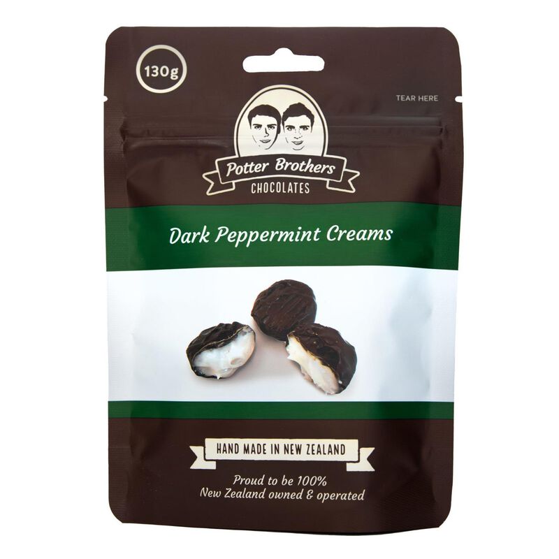 Potter Brothers Peppermint Creams In Dark Chocolate 130g image number 0