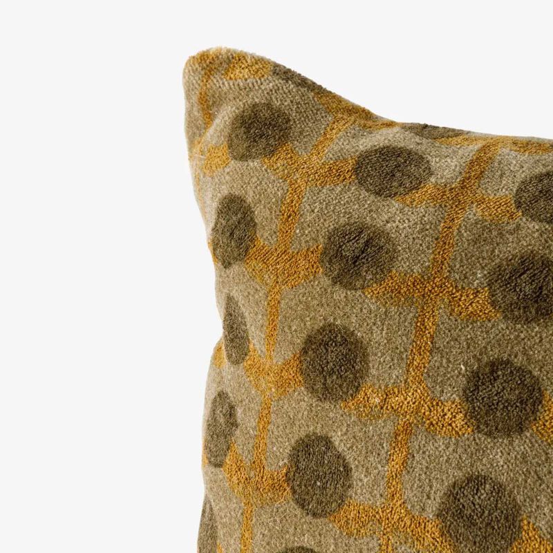 French Country Dots Handblock Velvet Cushion Cover image number 2