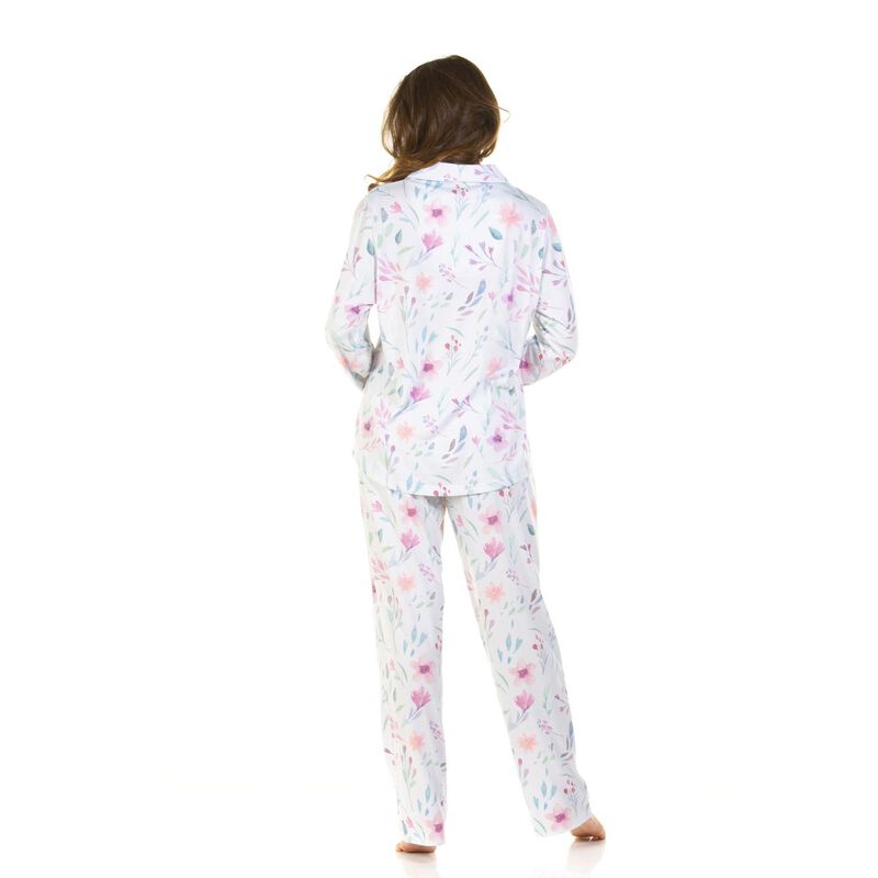 La Marquise Watercolours Cottonrich Long Sleeve Button Through Pyjamas image number 1