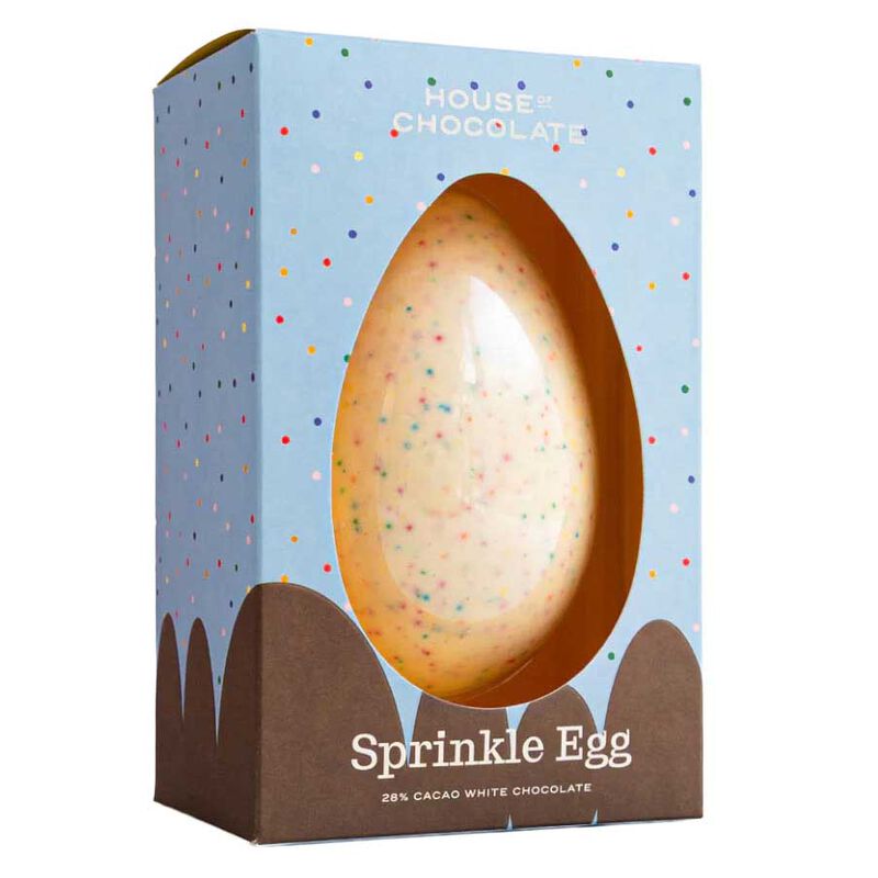 House of Chocolate Sprinkles White Chocolate Easter Egg 100g image number 0