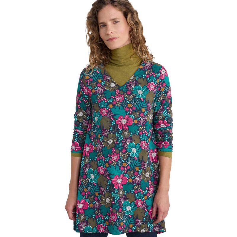 Seasalt Cornwall Sea Cruise Tunic Winter Camellia Mix image number 0