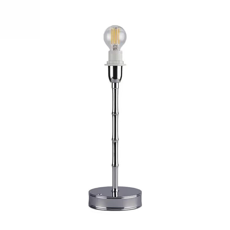 Addison Ross Bamboo LED Lamp 30cm - Silver Base With Khaki Shade image number 2