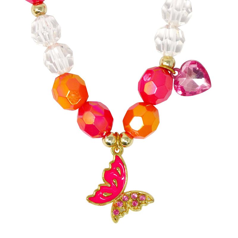 Pink Poppy Butterfly Friends Necklace image number 1