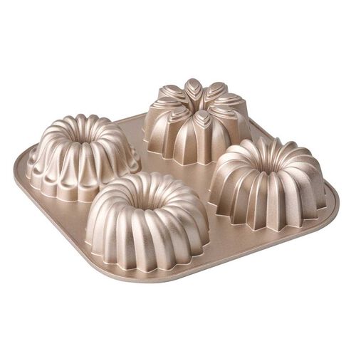 Bakemaster Assorted Mini Bundt Pan, 24 X 24 X 4.5cm - Champagne