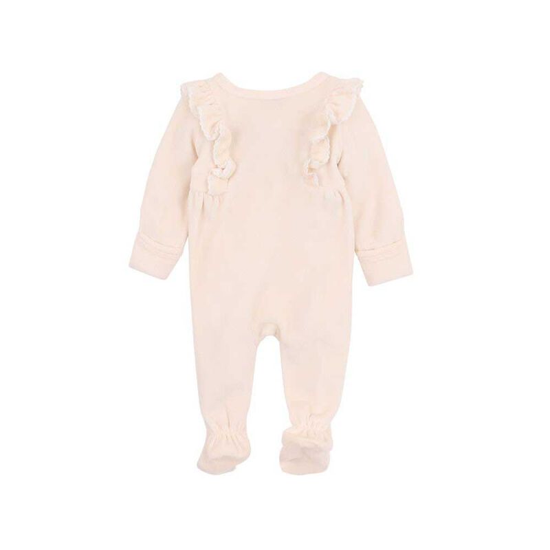 Bébé Flossy Embroidered Velour Ls Romper image number 1
