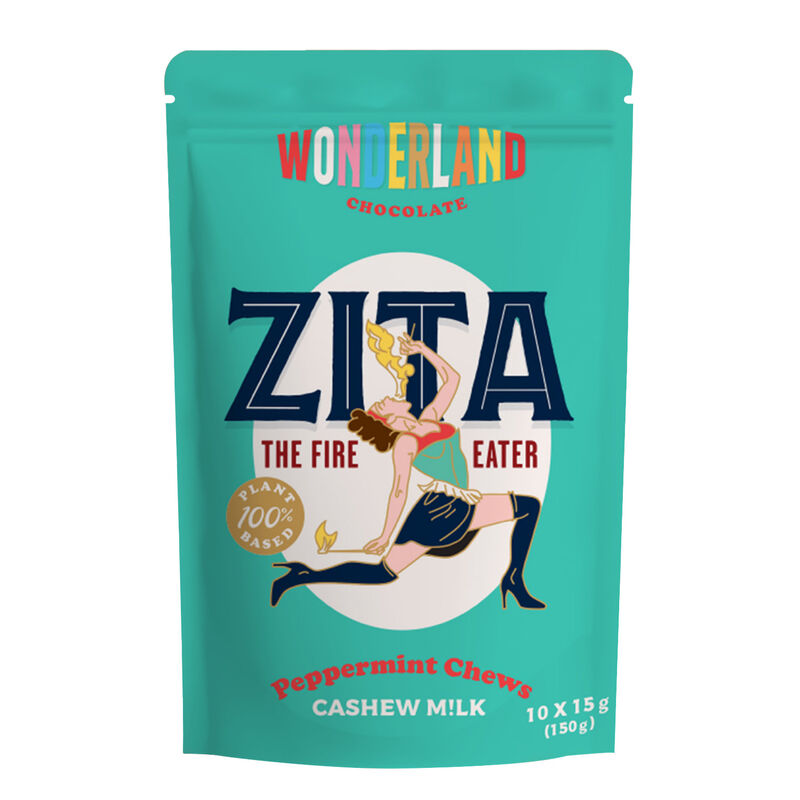 Wonderland Chocolate Zita The Fire Eater Peppermint Chews 150g image number 0
