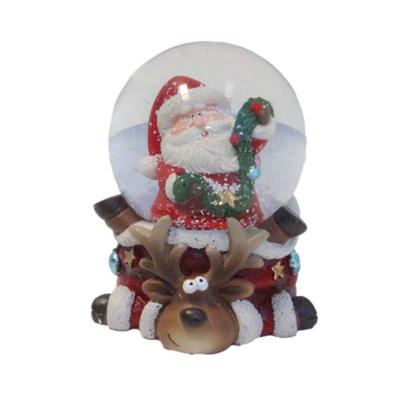 Waterball On Squashed Reindeer 5.3x5.5x6.5cm image number 0