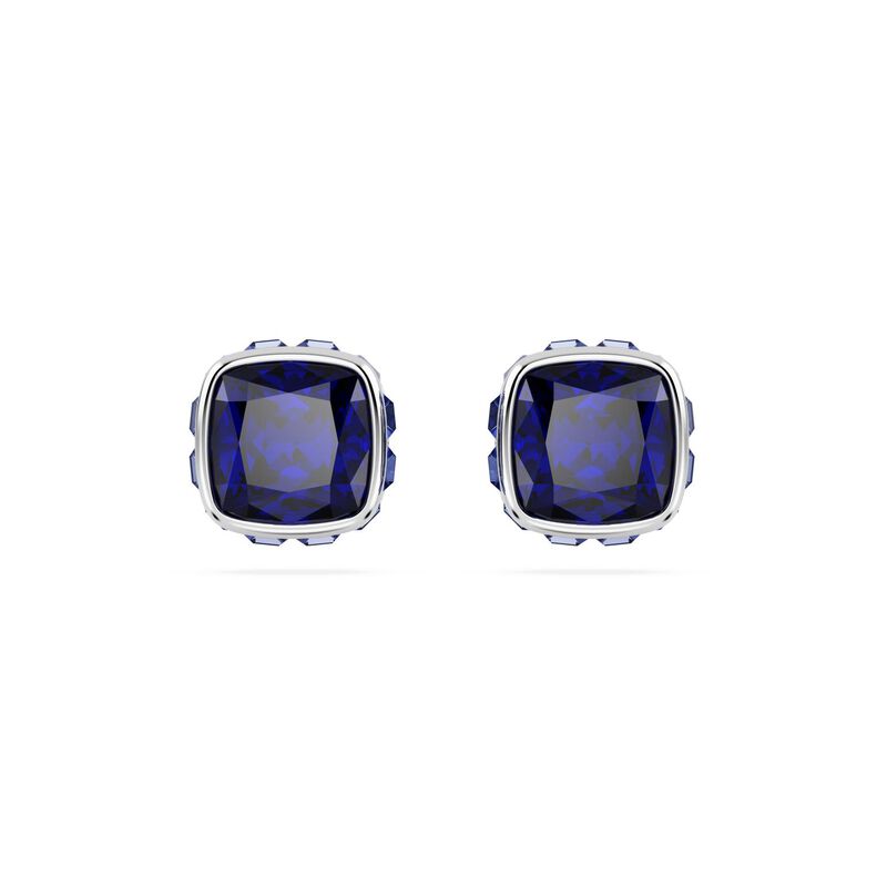 Swarovski Birthstone Square Cut Stud Earrings - September Blue image number 0
