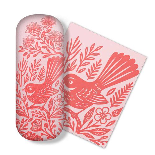Woodcut Fantail Glasses Case