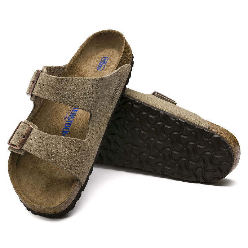 Birkenstock Arizona Soft Foot Bed Suede Regular Taupe Sandal image number 1