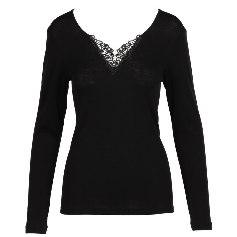 Baselayer Pure Wool Long Sleeve Lace Motif image number 2