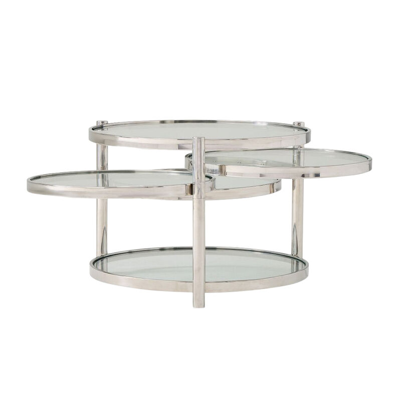 West Elm Ven Glass Swivel Coffee Table image number 0