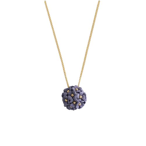 Stella + Gemma Necklace Large Ball Flower Purple