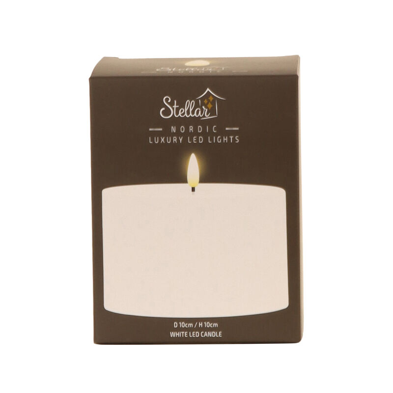 Stellar Haus White Pillar Indoor LED Candle With Timer  10x10cm image number 0