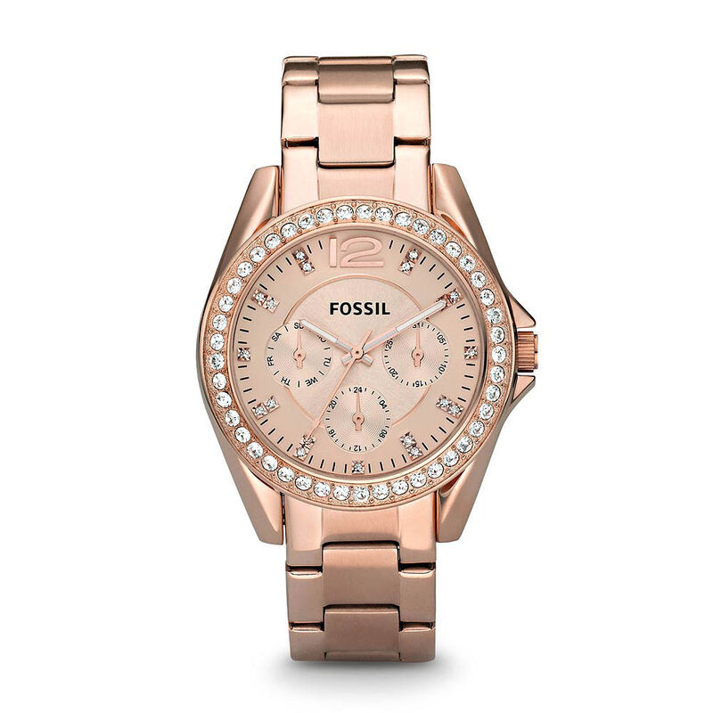 Fossil Riley Rose Gold Crystal Watch ES2811 image number 0
