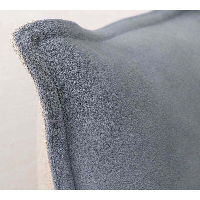Pottery Barn Pieced Suede Cushion Cover 50cm Chambray image number 1