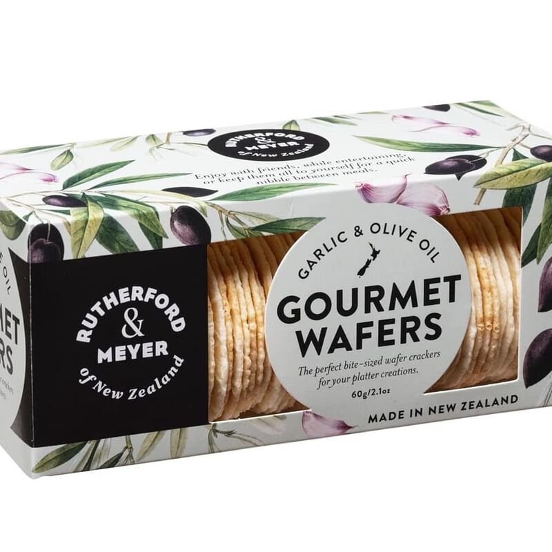 Rutherford & Meyer Garlic & Olive Oil Gourmet Wafers 60g image number 0