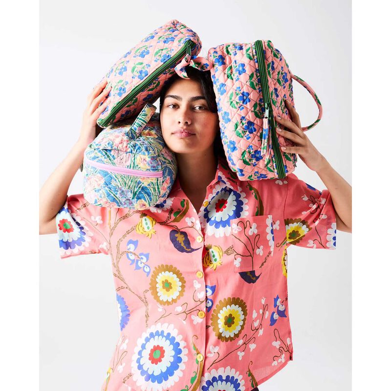Kip&Co X Anna Spiro Indian Summer Rose Quilted Cotton Toiletry Case image number 3