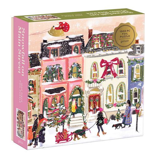 Galison Snowfall on Main Street 1000 Piece Foil Puzzle
