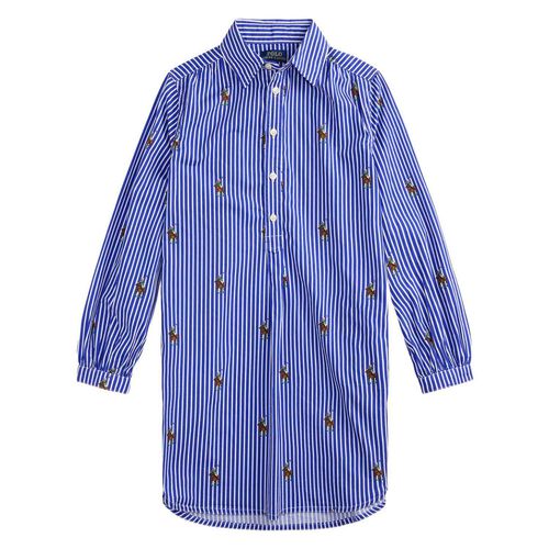 Polo Ralph Lauren Polo Bear Striped Cotton Poplin Dress 7-10Y