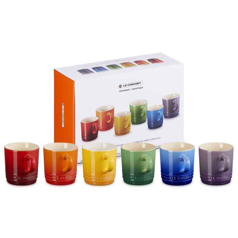 Le Creuset Rainbow Cappuccino Mugs 200ml Set Of 6 image number 1