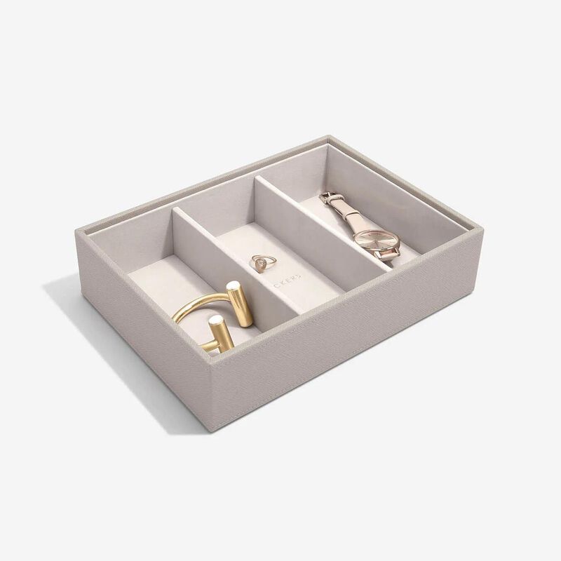 Stackers Classic Deep 3 Compartment Watch & Accessory Layer Taupe image number 1
