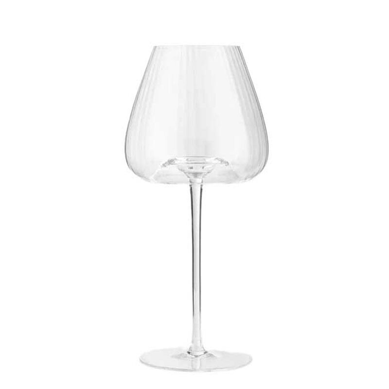 Home Lab Melted Crystal Red Wine Glass Set of 4 image number 0