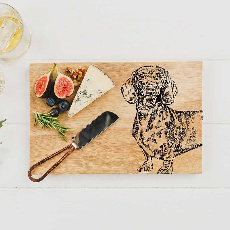 Selbrae House Oak Serving Board - 30cm - Dachshund image number 1