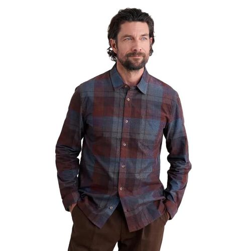 Seasalt Cornwall Men's Shoreman Shirt Long Ships Bitter Cocoa