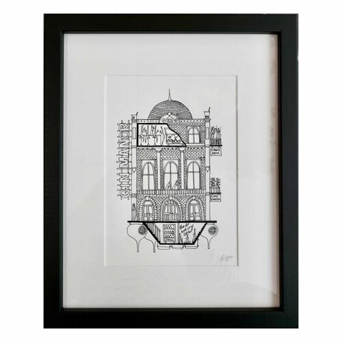Ellie Compton Gin Print A5 Framed