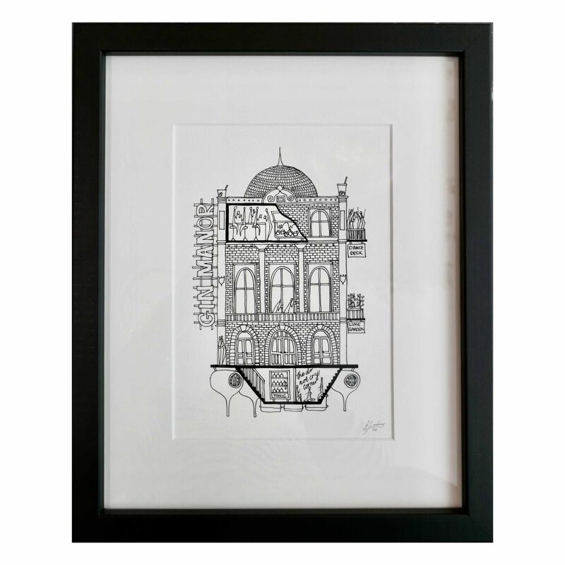 Ellie Compton Gin Print A5 Framed image number 0