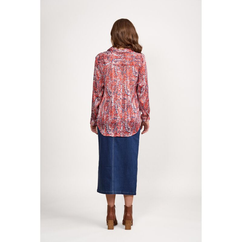 Vassalli Long Sleeve Shirt With Button Placket Back image number 1