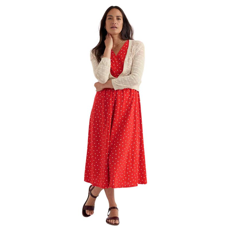 Seasalt Cornwall Chapelle Dress Little Sponge Spot Tomato image number 0