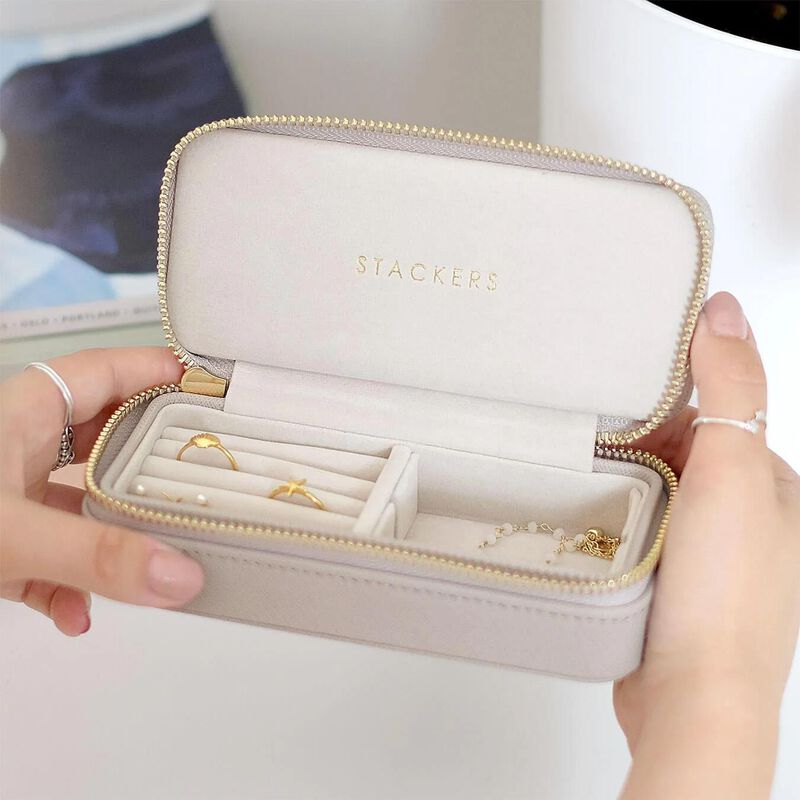 Stackers Medium Travel Jewellery Box Taupe image number 2