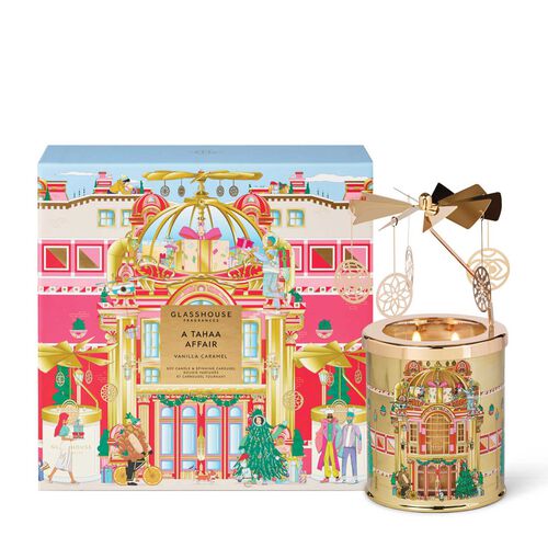 Glasshouse Fragrances A Tahaa Affair Candle With Spinning Carousel Gift Set