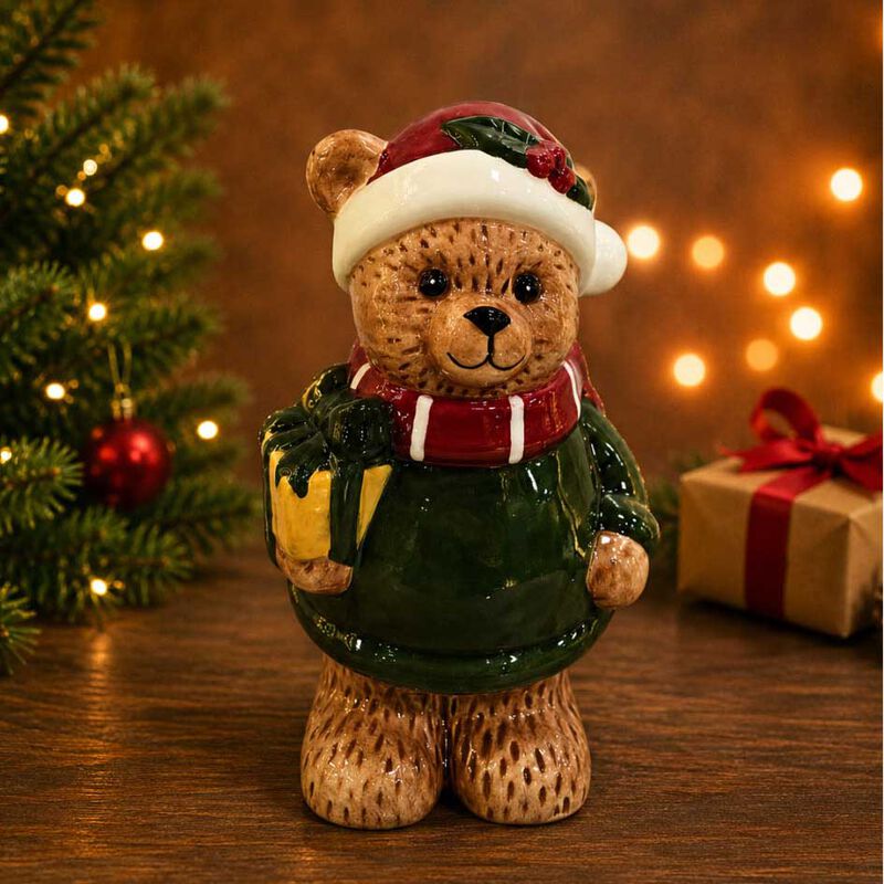 Stellar Haus Porcelain Bear With Present image number 1