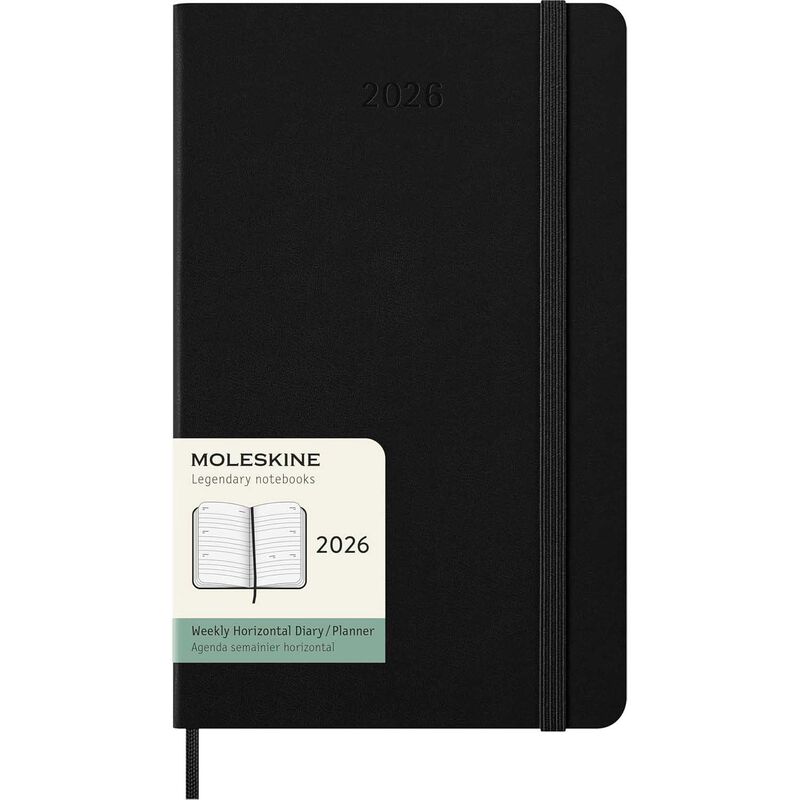 Moleskine Diary 12 Month Weekly Horizontal HC Large Black 2026 image number 0