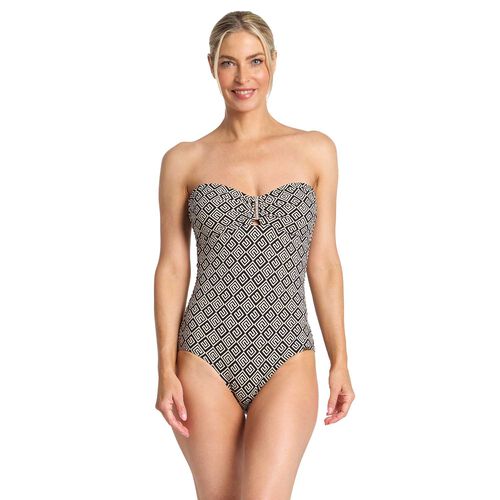 Jantzen Geneva Bar Bandeau One Piece Black