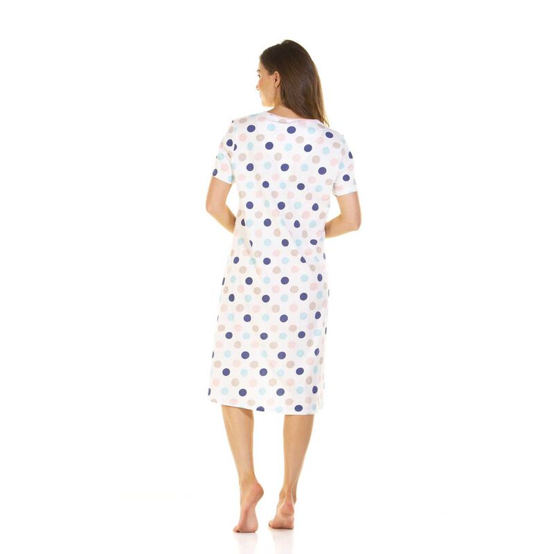 La Marquise Misty Dots 100% Cotton Short Sleeve Nightshirt image number 1