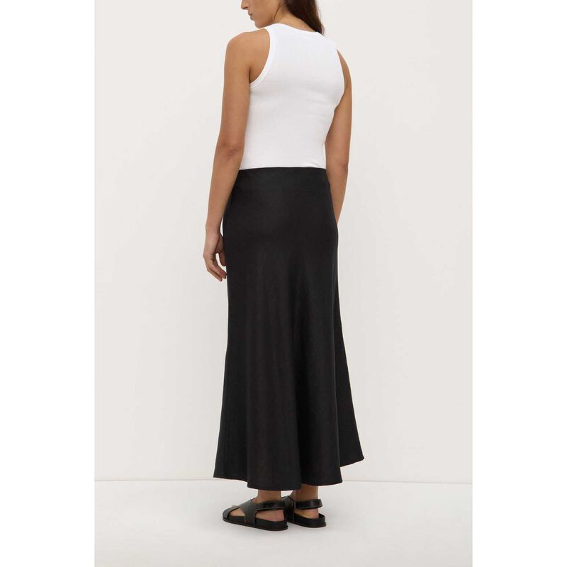 Assembly Label Melody Linen Bias Skirt Black image number 1