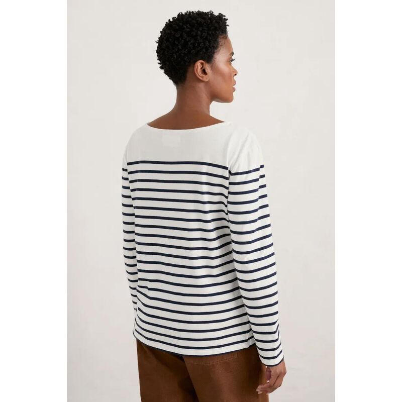 Seasalt Cornwall Sailor Shirt Falmouth Breton Chalk Maritime image number 1