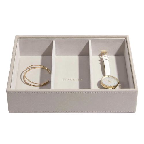 Stackers Classic Deep 3 Compartment Watch & Accessory Layer Taupe