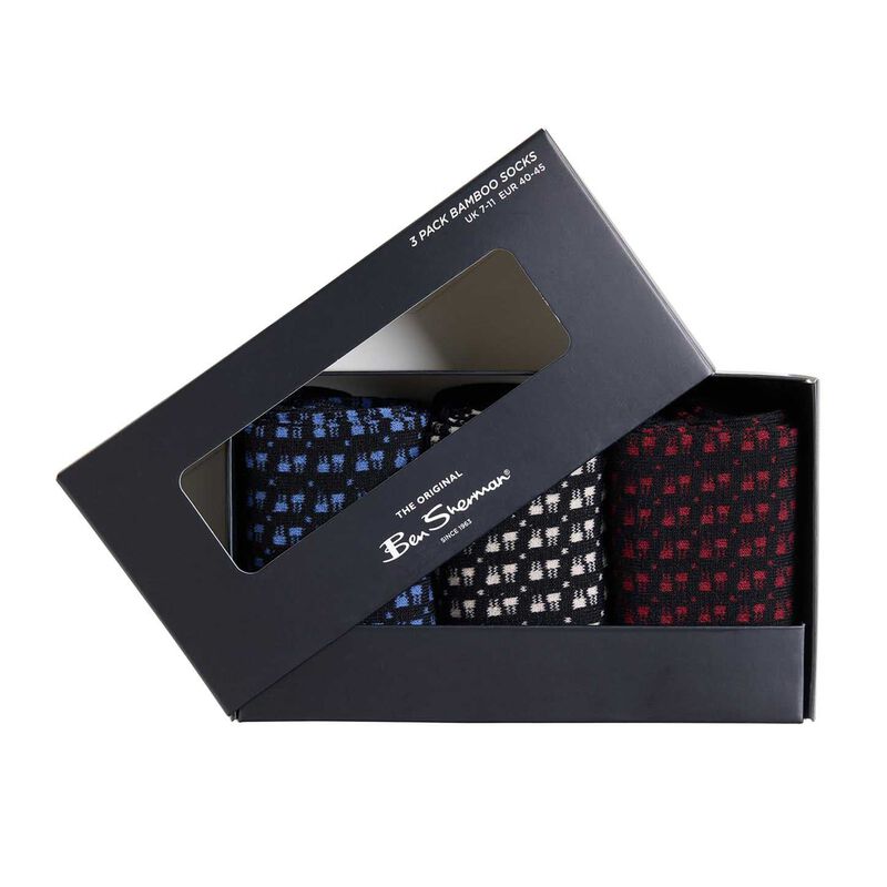 Ben Sherman 3 Pack Mod Stripe Sock (Boxed) image number 2