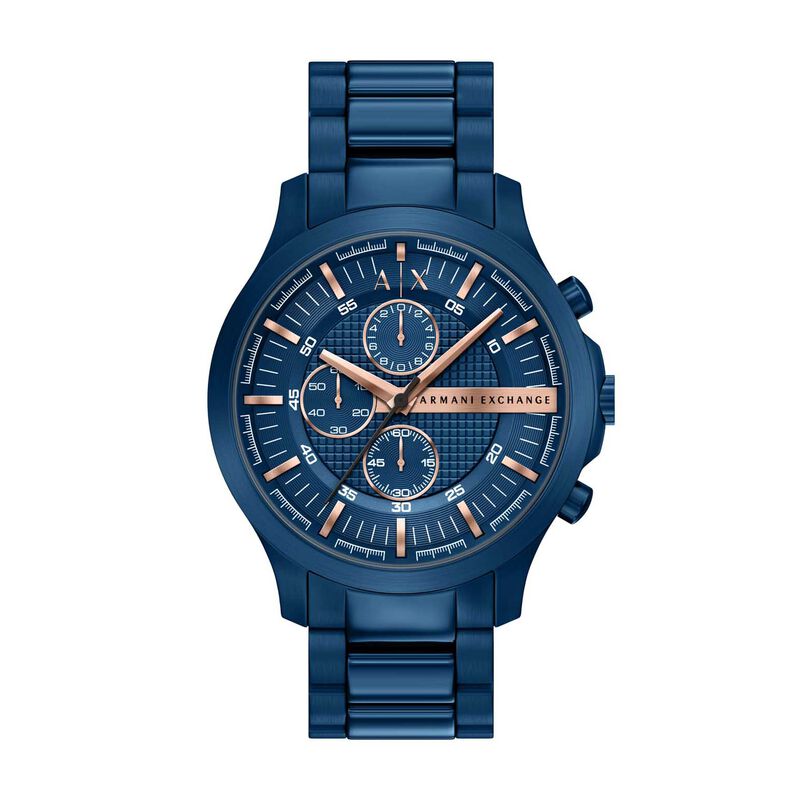 Armani Exchange Chronograph Blue Stainless Steel Watch image number 0