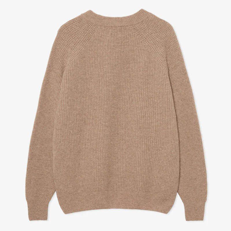 POMPEII Ribbed Beige Wool Knit Sweater image number 1