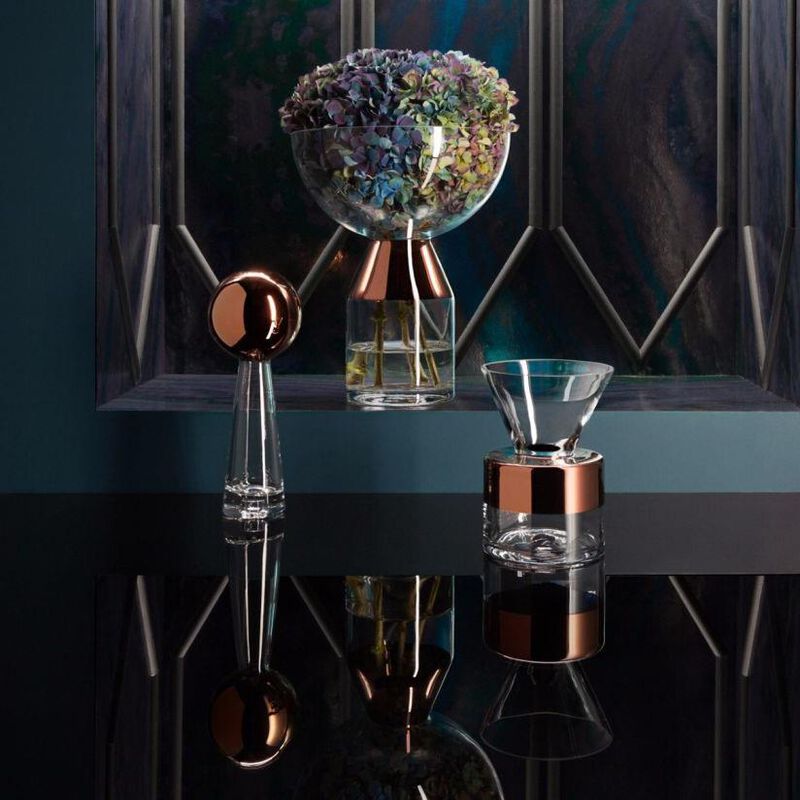 Tom Dixon Tank Vase Medium Mouth Blown Glass & Copper 19cm image number 1