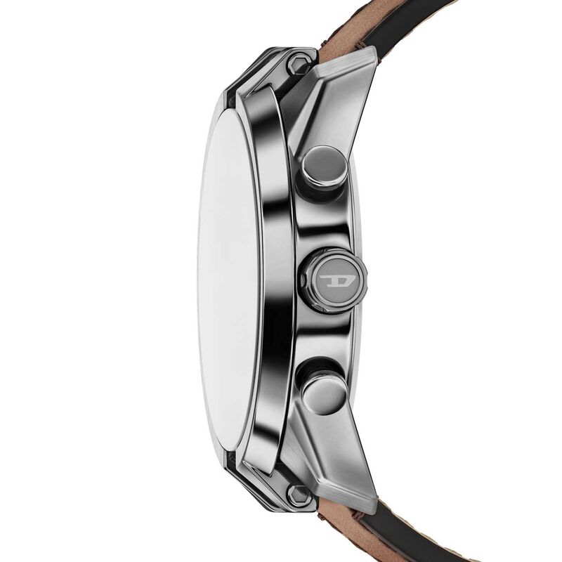 Diesel Split Chronograph Brown Leather Watch image number 2