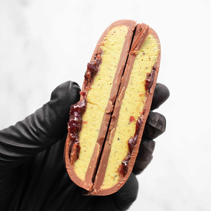 House of Chocolate Pistachio Praline & Cherry Jam Milk Chocolate Heart image number 1