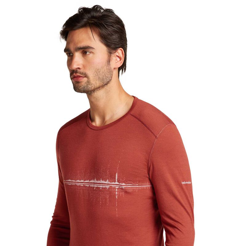 Icebreaker M Merino 200 Oasis LS Crewe Snow Wave image number 2